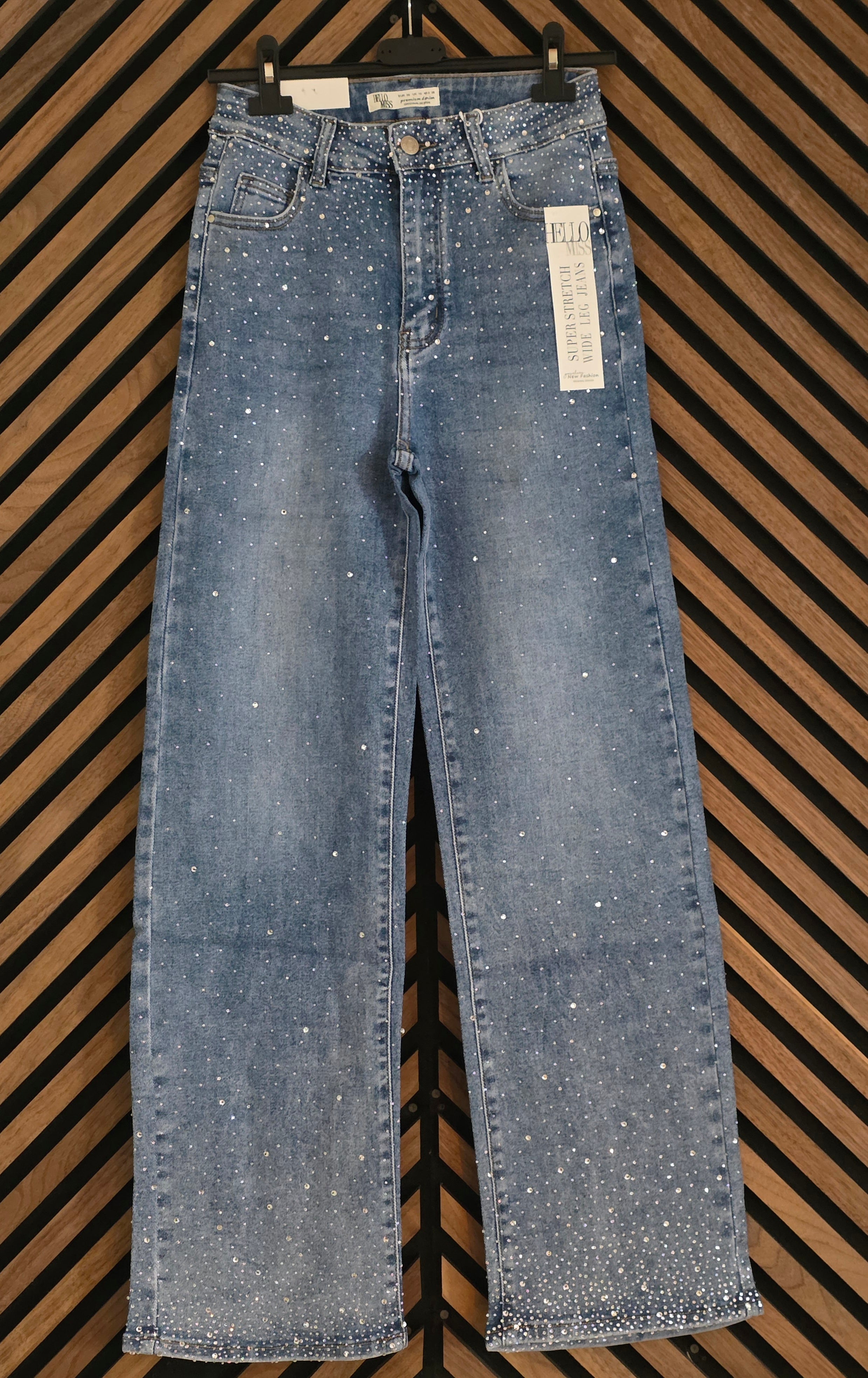 Jeans met strassteentjes